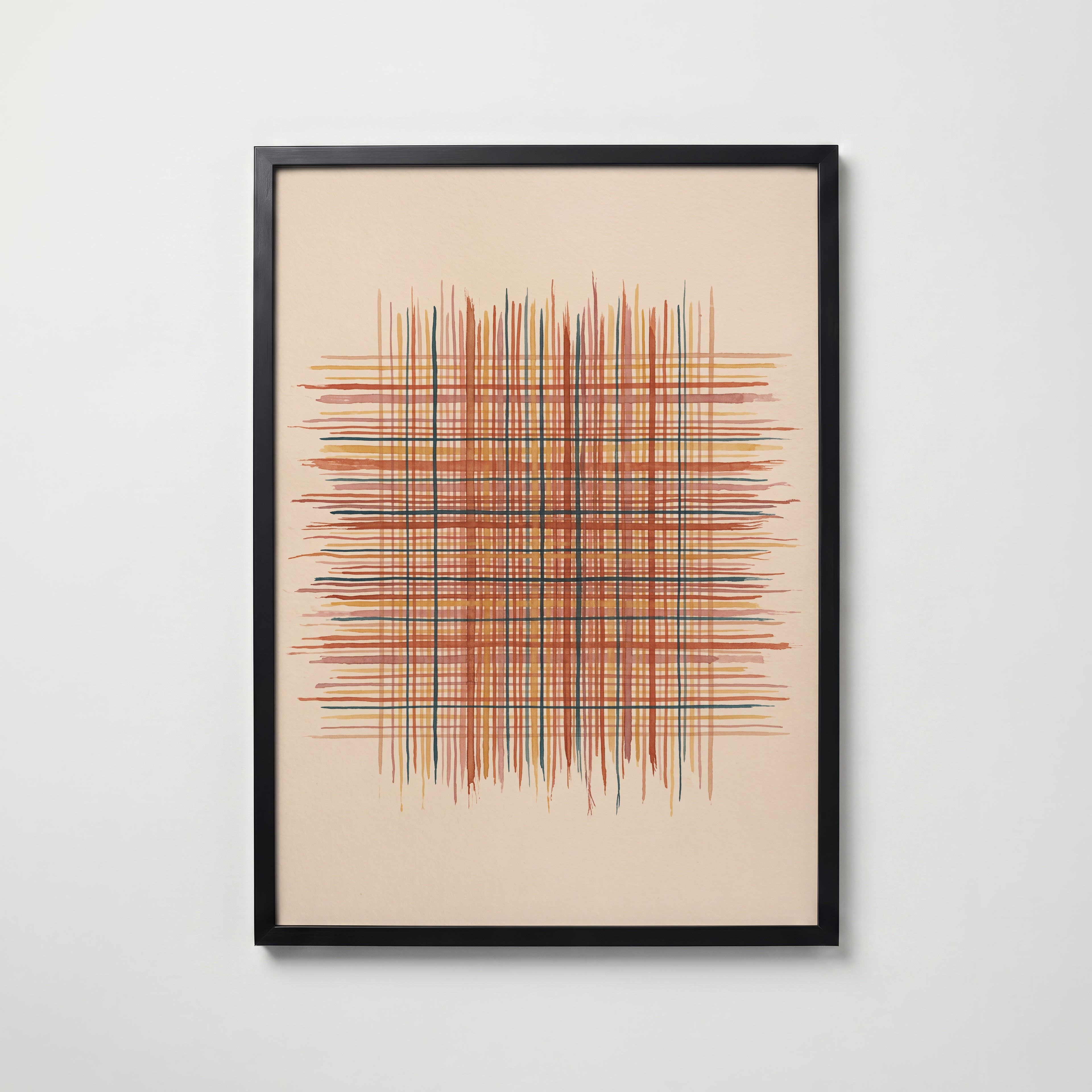 Woven Ember Poster i svart ram med vävt grafiskt motiv