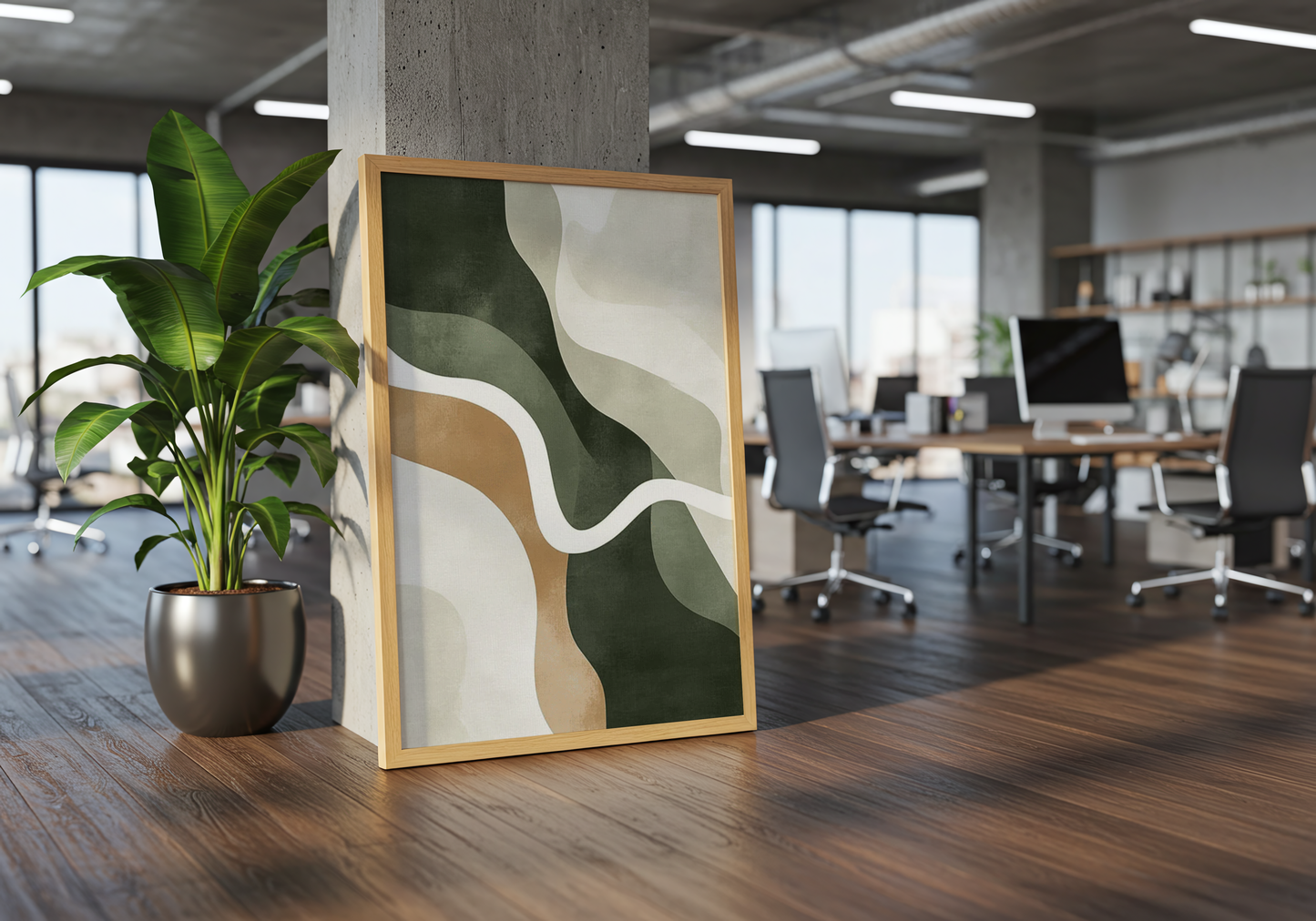 Abstract Green Shapes Poster
