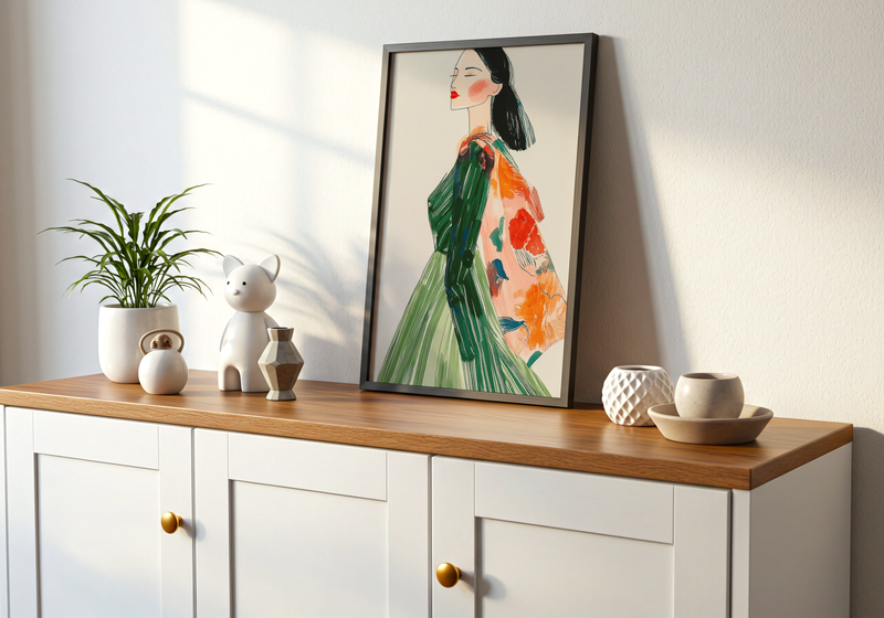 Woman With Coat Poster