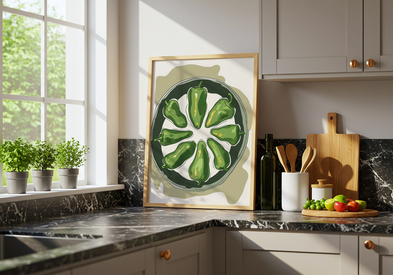 Grilled Padrones Poster