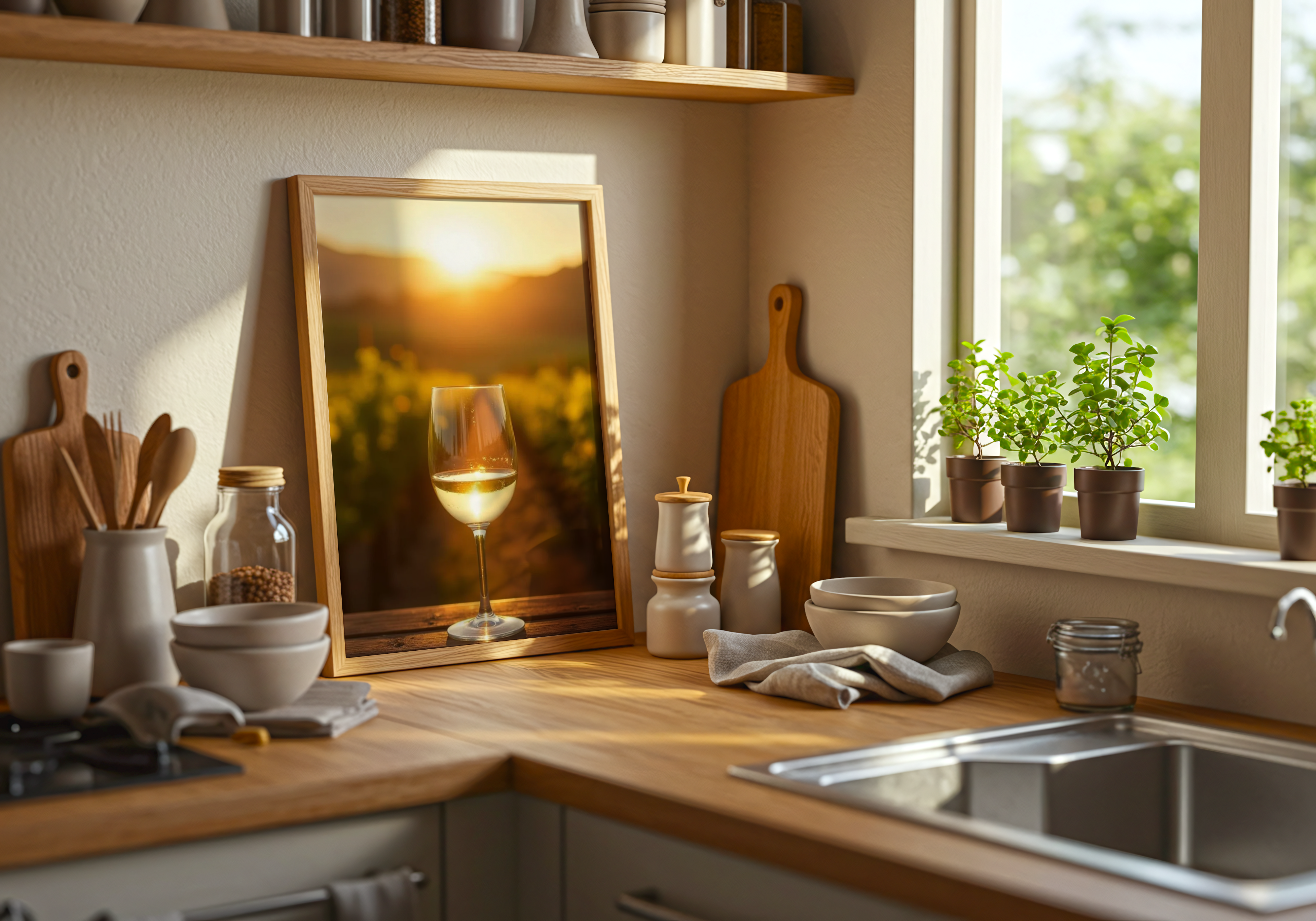 White Wine Field Poster